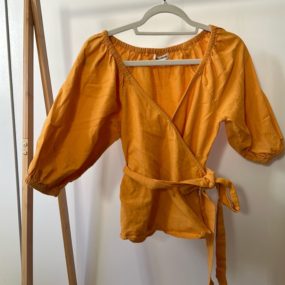 Yellow linen blouse